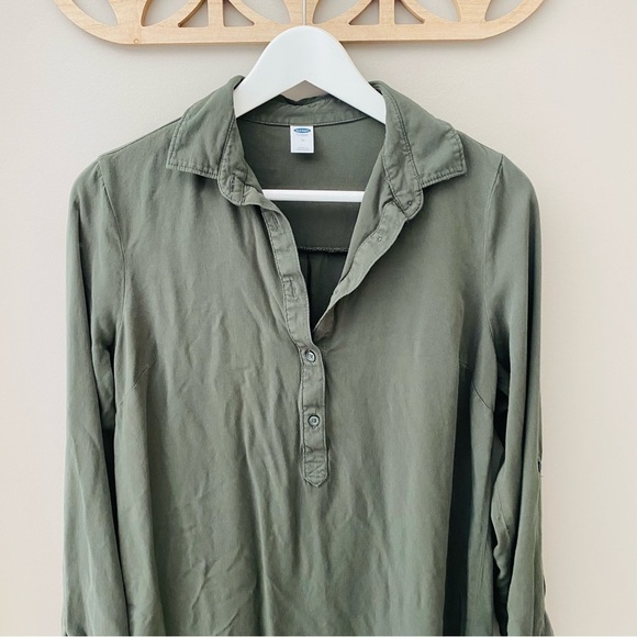 Old Navy Long Sleeve Pullover Dress Green Sz Medium - Picture 5 of 8